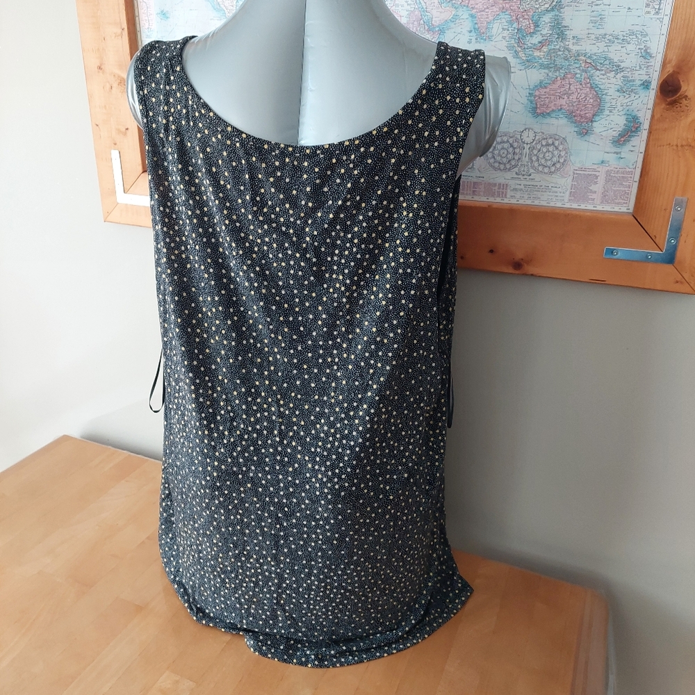 Pennington's In Every Story Black and Yellow Polka Dot Sleeveless Plus Size 2X - Picture 5 of 10